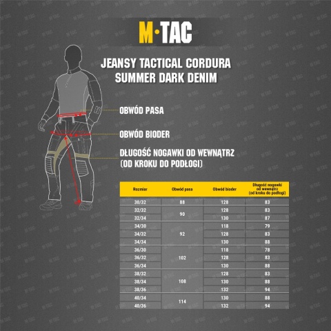 M-TAC Jeansy Taktyczne Cordura Summer Dark Denim