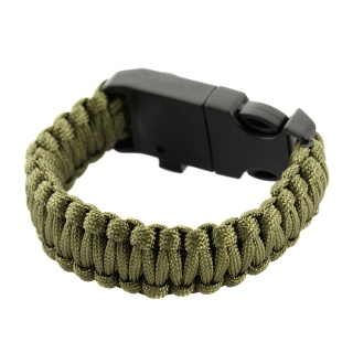 M-TAC Bransoletka Paracord z Krzesiwem Kompasem i Gwizdkiem Olive M