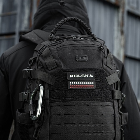 M-TAC Naszywka na rzep Poland 25x80 Laser Cut Black/Lum