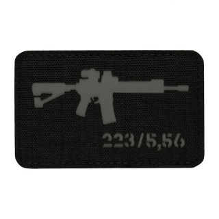 M-TAC Naszywka na rzep AR-15 5.56/.223 Laser Cut Black/Grey