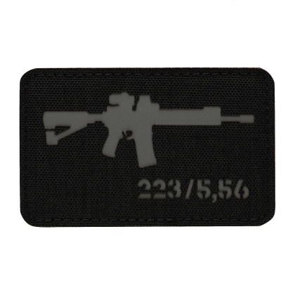 M-TAC Naszywka na rzep AR-15 5.56/.223 Laser Cut Black/Grey
