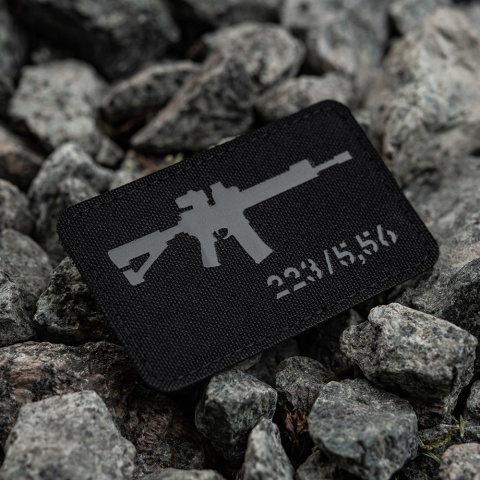 M-TAC Naszywka na rzep AR-15 5.56/.223 Laser Cut Black/Grey