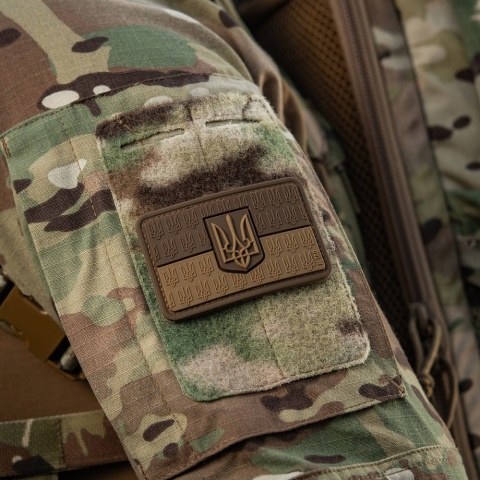 M-TAC Naszywka na rzep Flaga Ukrainy z Herbem Wypukła PVC Coyote
