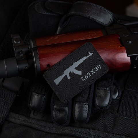 M-TAC Naszywka na rzep AKM 7.62×39 Laser Cut Black/Grey