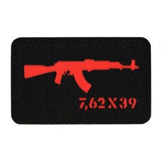 M-TAC Naszywka na rzep AKM 7.62×39 Laser Cut Black/Red