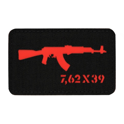 M-TAC Naszywka na rzep AKM 7.62×39 Laser Cut Black/Red