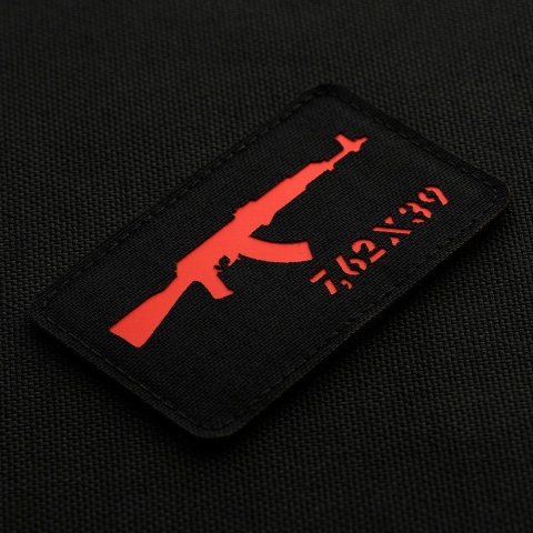 M-TAC Naszywka na rzep AKM 7.62×39 Laser Cut Black/Red