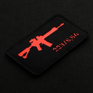 M-TAC Naszywka na rzep AR-15 5.56/.223 Laser Cut Black/Red