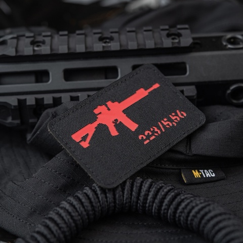 M-TAC Naszywka na rzep AR-15 5.56/.223 Laser Cut Black/Red