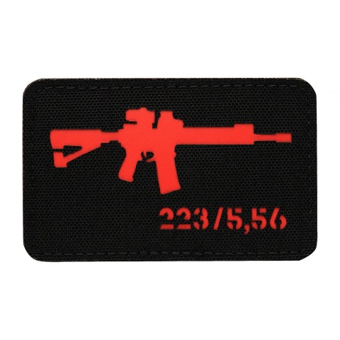 M-TAC Naszywka na rzep AR-15 5.56/.223 Laser Cut Black/Red