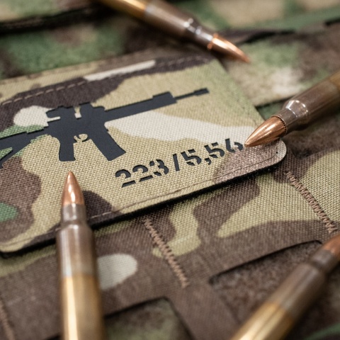 M-TAC Naszywka na rzep AR-15 5.56/.223 Laser Cut MultiCam® Black