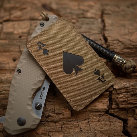 M-TAC Naszywka na rzep Ace of Spades Laser Cut Coyote/Black