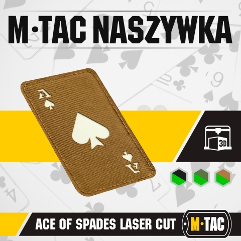 M-TAC Naszywka na rzep Ace of Spades Laser Cut Coyote GID