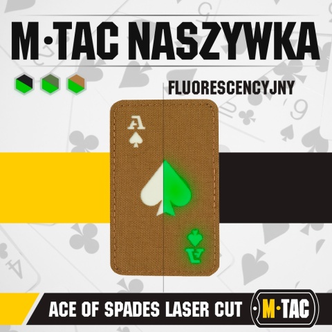 M-TAC Naszywka na rzep Ace of Spades Laser Cut Coyote GID