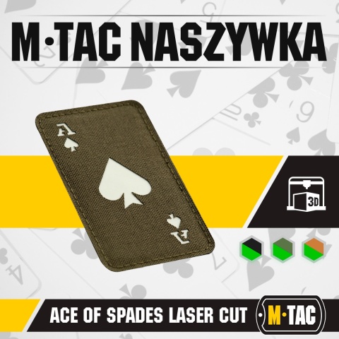 M-TAC Naszywka na rzep Ace of Spades Laser Cut Ranger Green GID