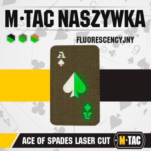M-TAC Naszywka na rzep Ace of Spades Laser Cut Ranger Green GID