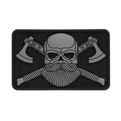 M-TAC Naszywka na rzep Bearded Skull 3D PVC Black/Grey