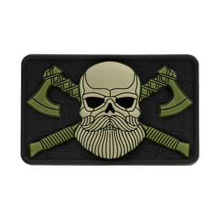 M-TAC Naszywka na rzep Bearded Skull 3D PVC Black/Olive