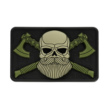 M-TAC Naszywka na rzep Bearded Skull 3D PVC Black/Olive