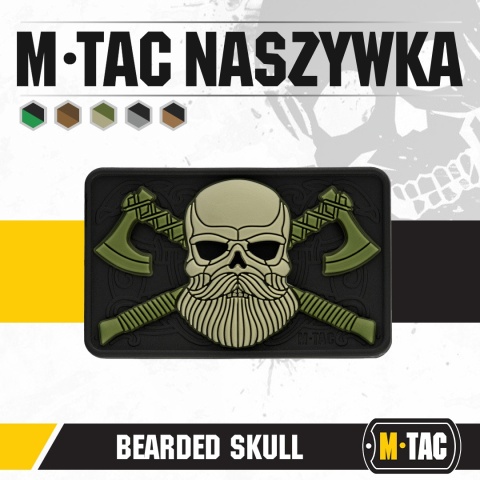 M-TAC Naszywka na rzep Bearded Skull 3D PVC Black/Olive