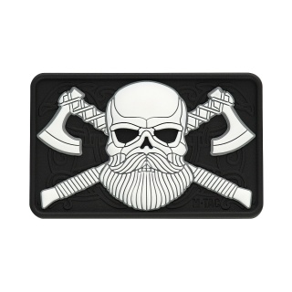 M-TAC Naszywka na rzep Bearded Skull 3D PVC Black/White