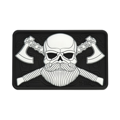 M-TAC Naszywka na rzep Bearded Skull 3D PVC Black/White