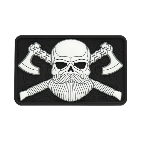 M-TAC Naszywka na rzep Bearded Skull 3D PVC Black/White