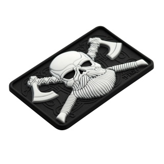 M-TAC Naszywka na rzep Bearded Skull 3D PVC Black/White