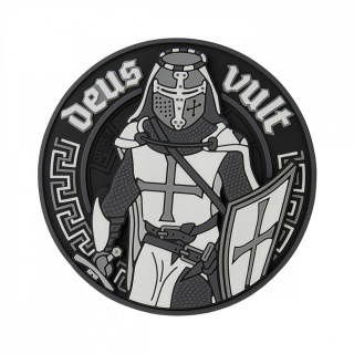 M-TAC Naszywka na rzep Deus Vult 3D PVC Black White