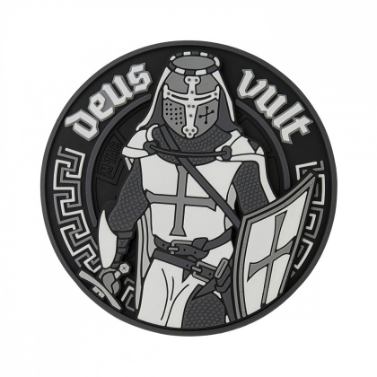 M-TAC Naszywka na rzep Deus Vult 3D PVC Black White