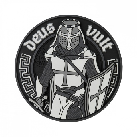 M-TAC Naszywka na rzep Deus Vult 3D PVC Black White