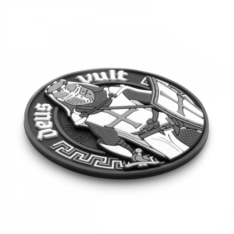 M-TAC Naszywka na rzep Deus Vult 3D PVC Black White