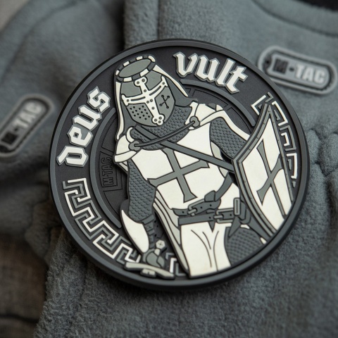 M-TAC Naszywka na rzep Deus Vult 3D PVC Black White