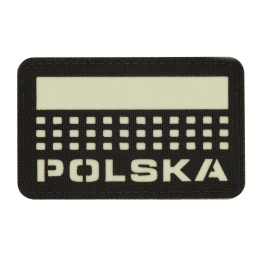 M-TAC Naszywka na rzep Polska z flagą 50x80 Laser Cut Black/Lum