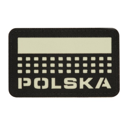 M-TAC Naszywka na rzep Polska z flagą 50x80 Laser Cut Black/Lum