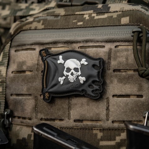 M-TAC Naszywka na rzep Jolly Roger PVC Black