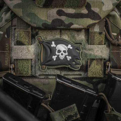 M-TAC Naszywka na rzep Jolly Roger PVC Olive Black