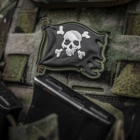 M-TAC Naszywka na rzep Jolly Roger PVC Olive Black