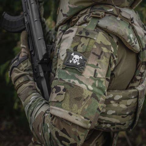 M-TAC Naszywka na rzep Jolly Roger PVC Olive Black
