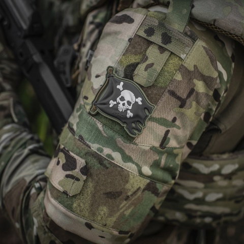 M-TAC Naszywka na rzep Jolly Roger PVC Olive Black