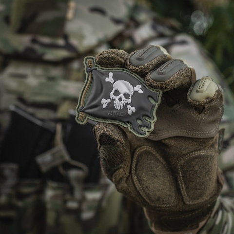 M-TAC Naszywka na rzep Jolly Roger PVC Olive Black