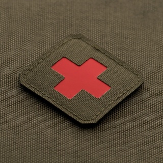 M-TAC Naszywka na rzep Medic Cross Laser Cut Ranger Green Red