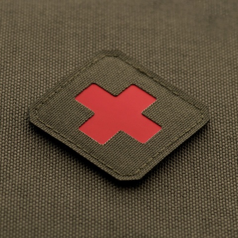 M-TAC Naszywka na rzep Medic Cross Laser Cut Ranger Green Red