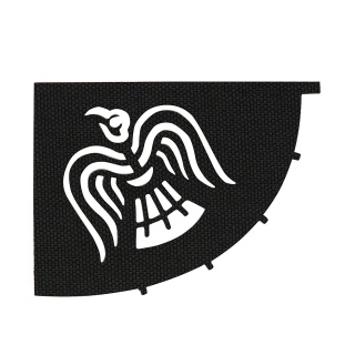 M-TAC Naszywka na rzep Sztandar Wrona Laser Cut Black