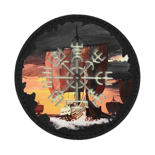 M-TAC Naszywka na rzep Vegvisir Drakkar 80 mm Black GID