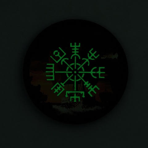 M-TAC Naszywka na rzep Vegvisir Drakkar 80 mm Black GID