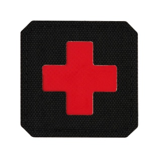 M-TAC Naszywka na rzep Medic Cross Laser Cut Black Red