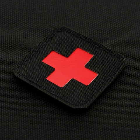 M-TAC Naszywka na rzep Medic Cross Laser Cut Black Red
