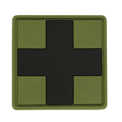 M-TAC Naszywka na rzep Medic Cross Square PVC Black Olive