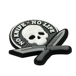 M-TAC Naszywka na rzep No Knife No Life 3D PVC Black/White